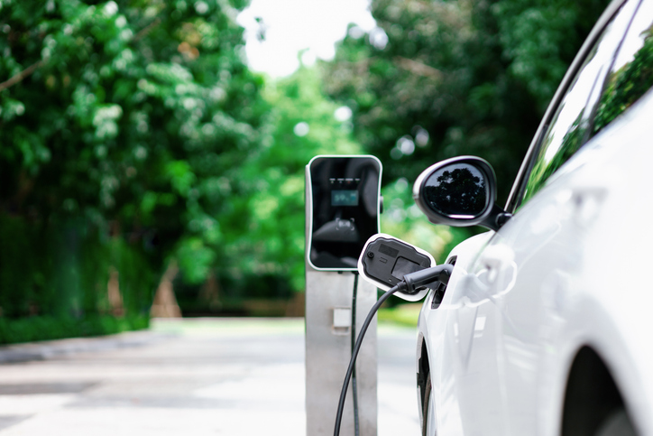 Electric vehicle charging at an EV charging station - are electric cars more dangerous in an accident?